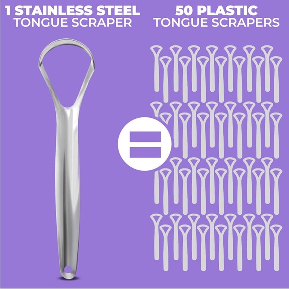 2 pack Tongue Scraper reduce bad breath eliminate residue remove bacteria keto - Picture 6 of 10